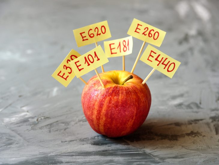 Apple Fruit with natural E additives. Healthy food concept